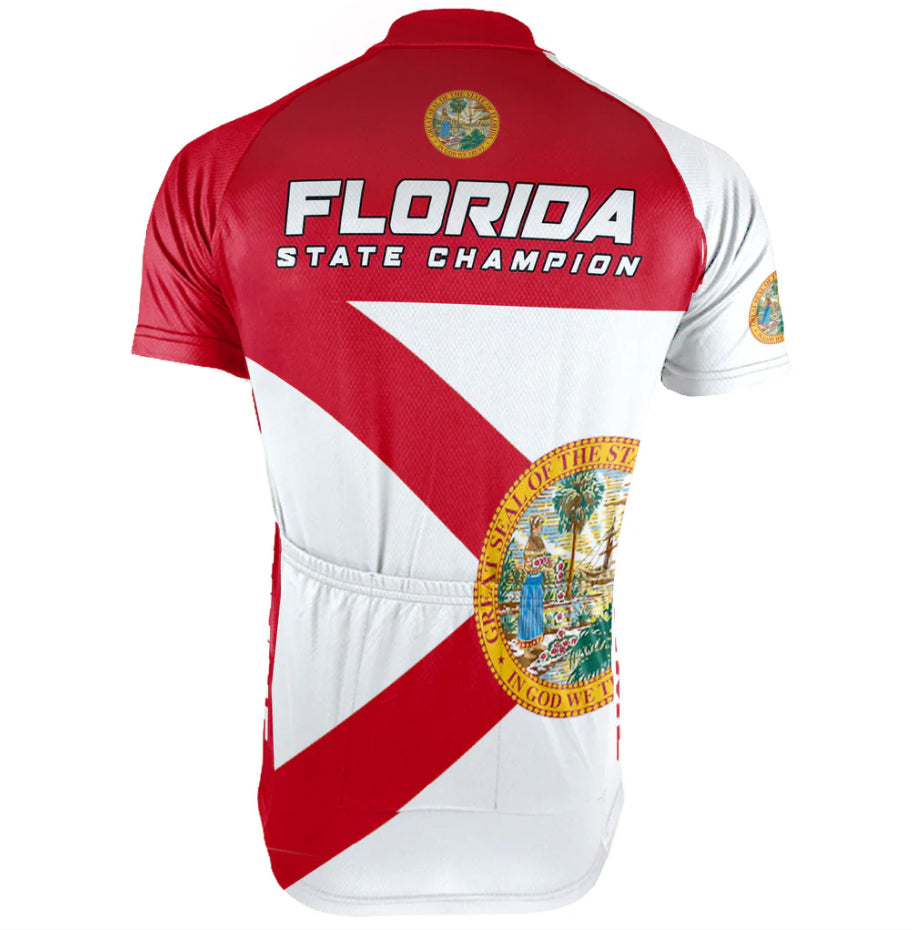 Florida Flag Men Short Sleeve Cycling Jersey