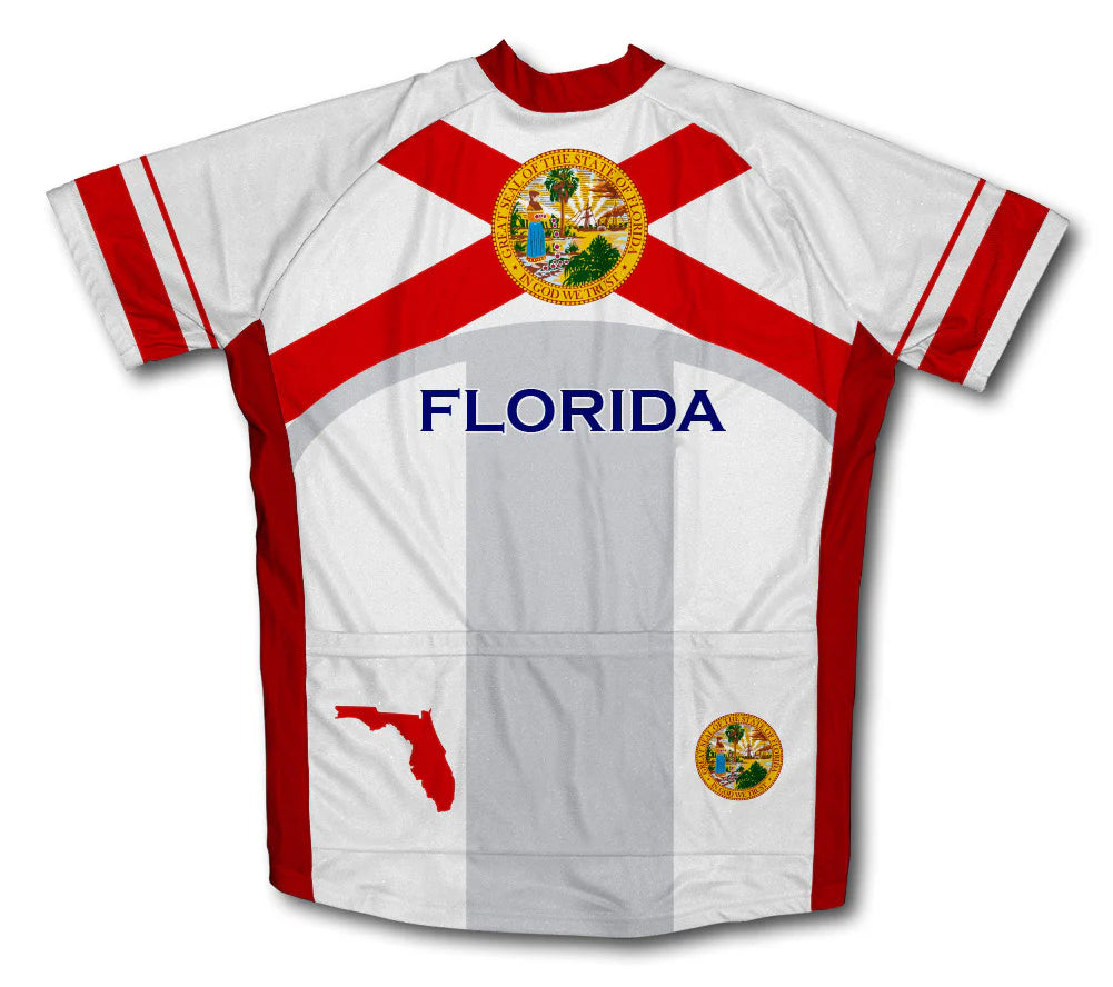 Florida Flag Men White Cycling Jersey