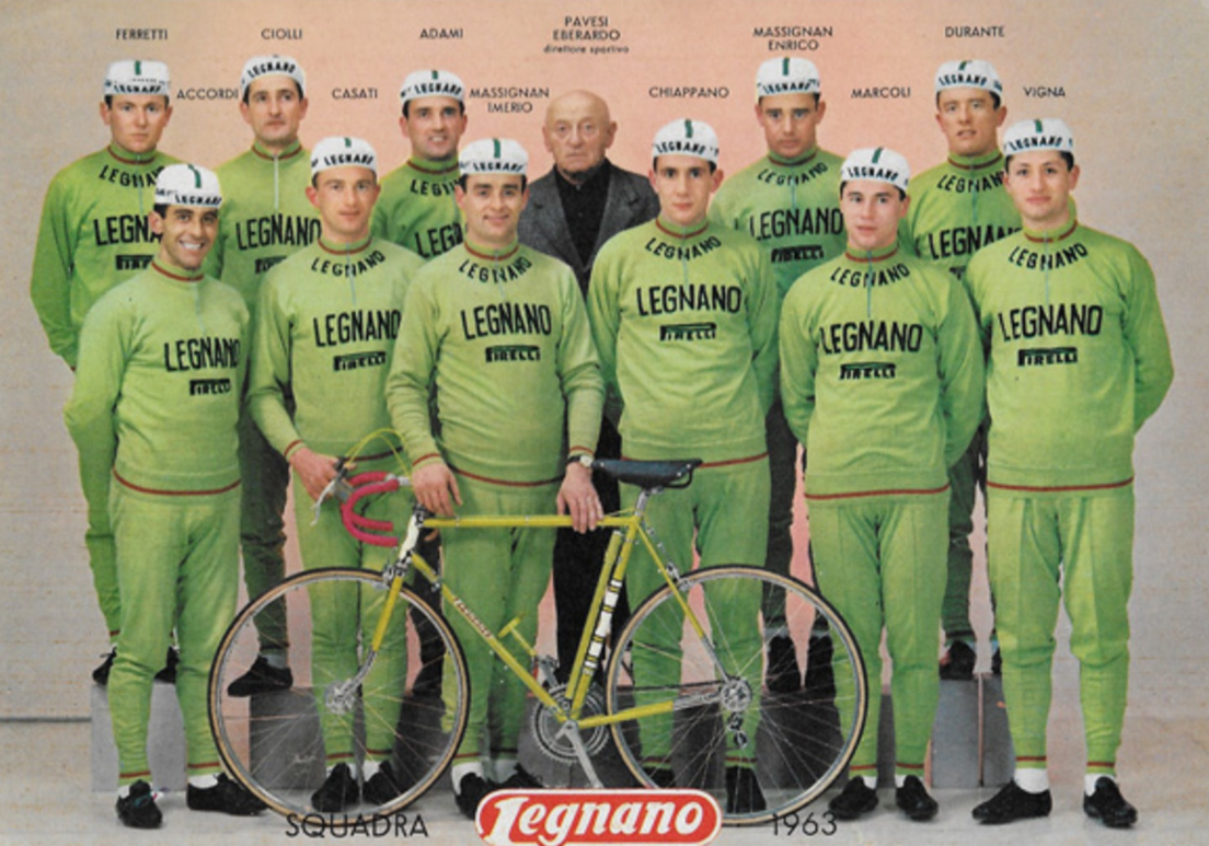 Maillot ciclista retro de manga larga del equipo Legnano 1963