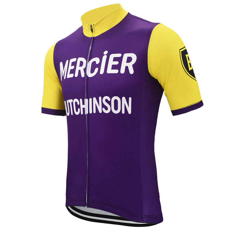 Maillot de cyclisme rétro violet de l'équipe Mercier