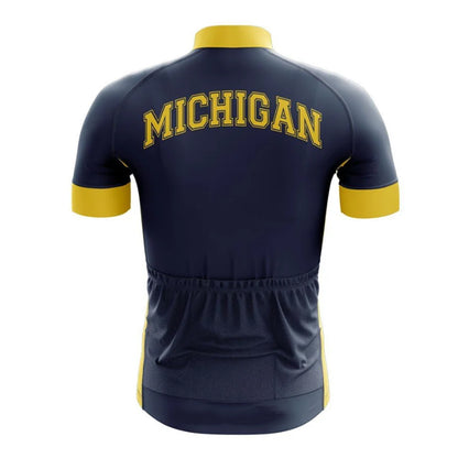 Michigan Flag Men White Cycling Jersey