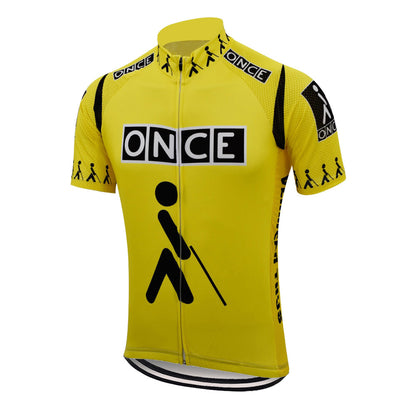 Once Retro Yellow Cycling Jersey