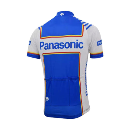 Maillot ciclista retro para hombre Agu Panasonic