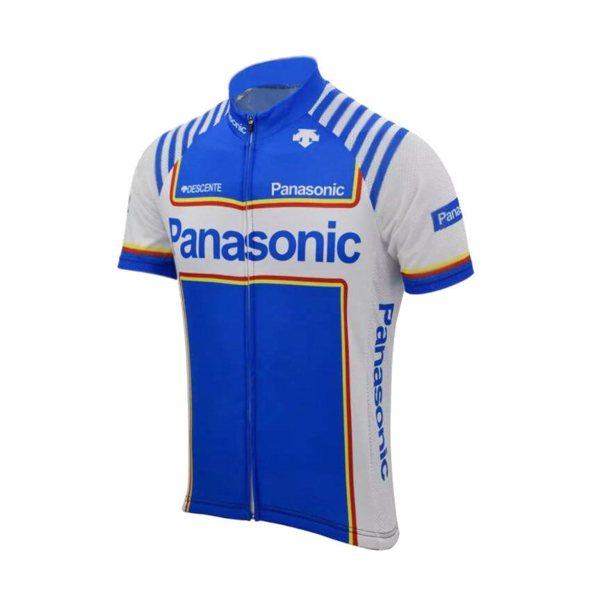 Maillot ciclista retro para hombre Agu Panasonic