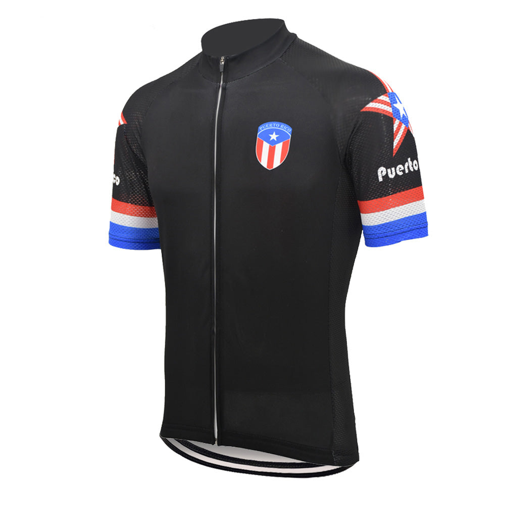 Maillot de cyclisme noir de Porto Rico