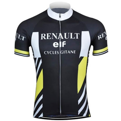 Maillots de l'équipe cycliste Renault Gitane (orange, jaune, noir)