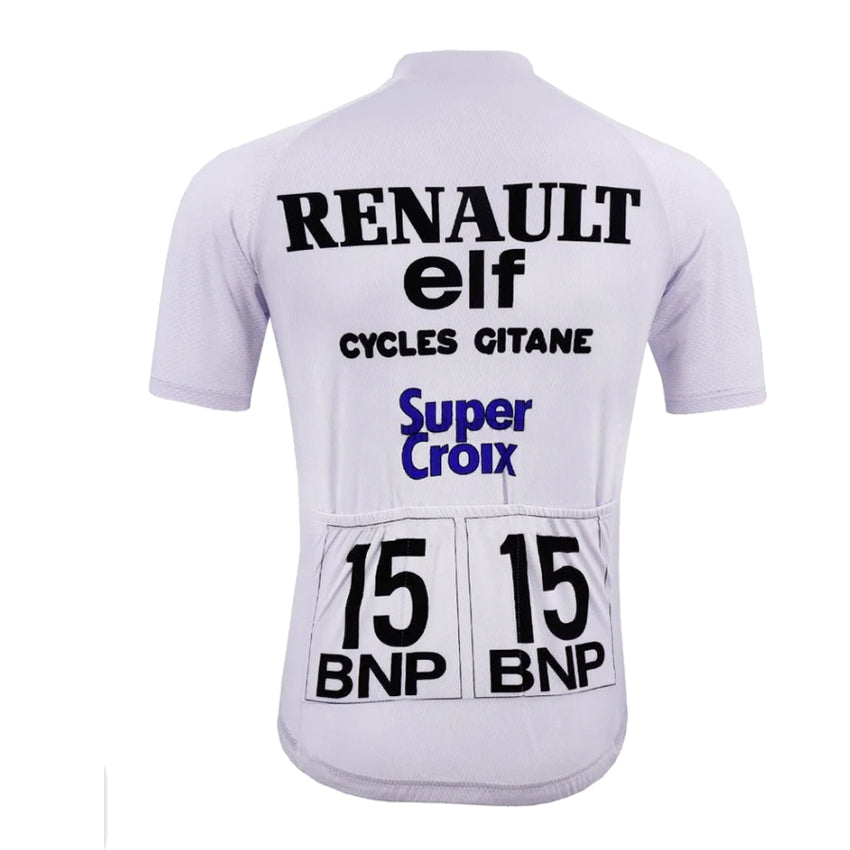 Maillots de cyclisme rétro blancs Renault elf