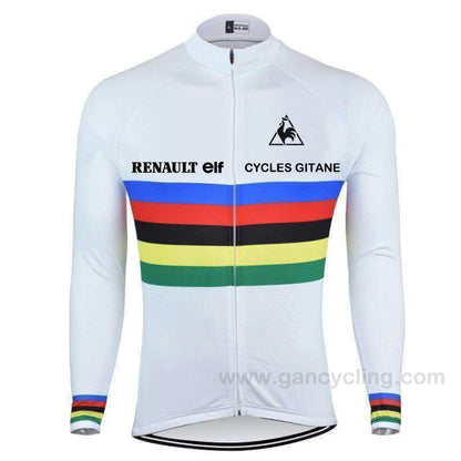 Camisetas de ciclismo de manga larga Renault de campeón del mundo Bernard Hinault