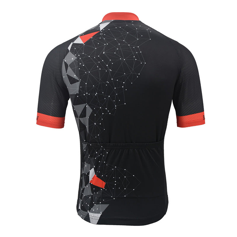 geometric cycling jersey men short sleeve bike clothing black bicycle clothes