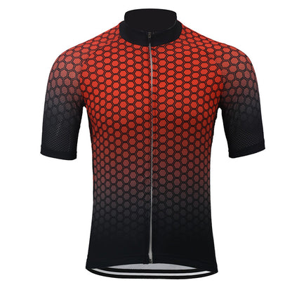 Men cycling jersey short sleeve red summer breathable ride clothing