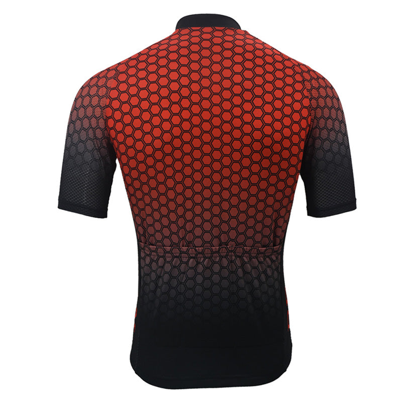 Men cycling jersey short sleeve red summer breathable ride clothing