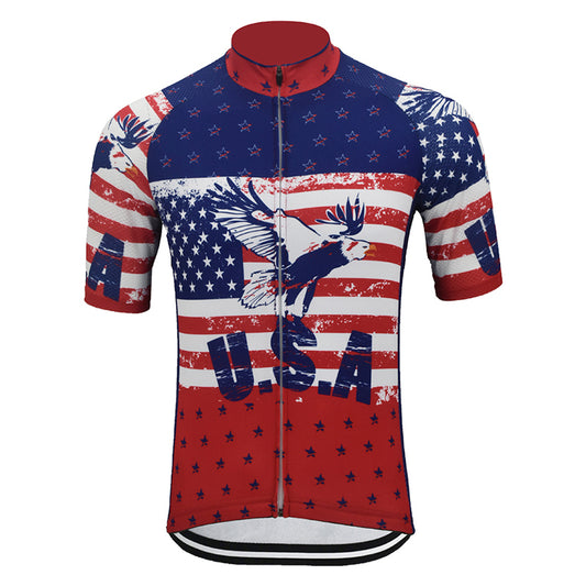 USA retro cycling jersey men short sleeve summer cycling tops bike ride colthing