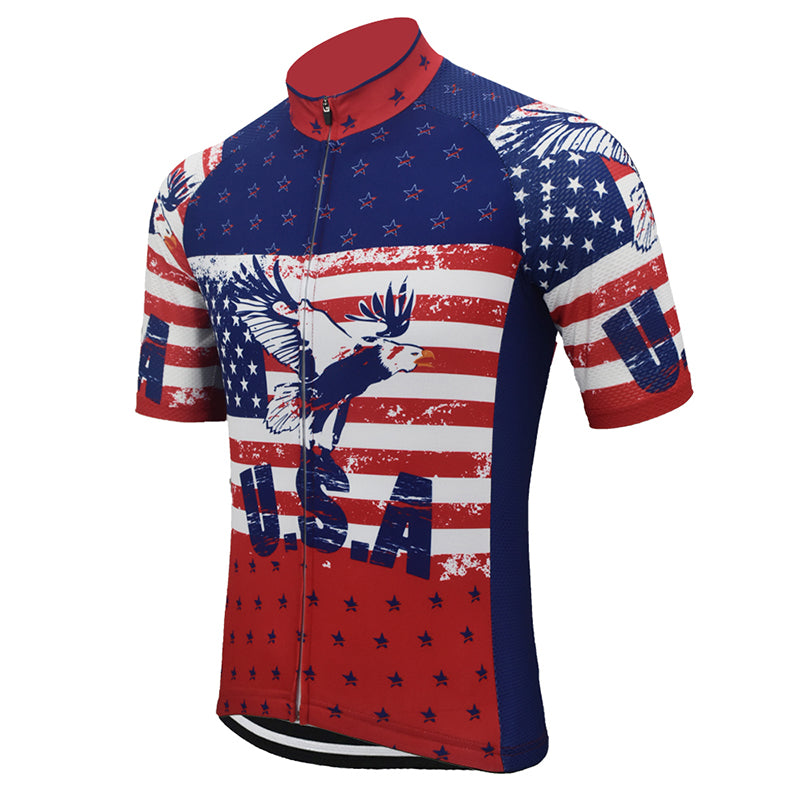 USA retro cycling jersey men short sleeve summer cycling tops bike ride colthing