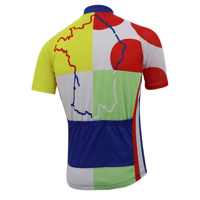 Paris cycling jersey men short sleeve summer