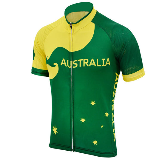 Australia cycling jerseys green men short sleeve bicycle clothing