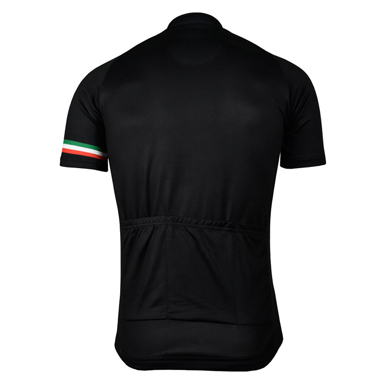 Italian Team Cycling Jersey Men Black Short Sleeve Ride Colthing