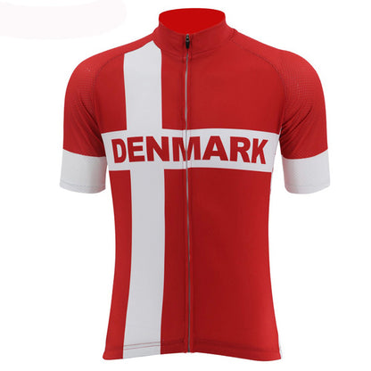 Danish cycling jerseys men/women/kid red short sleeves bike clothes