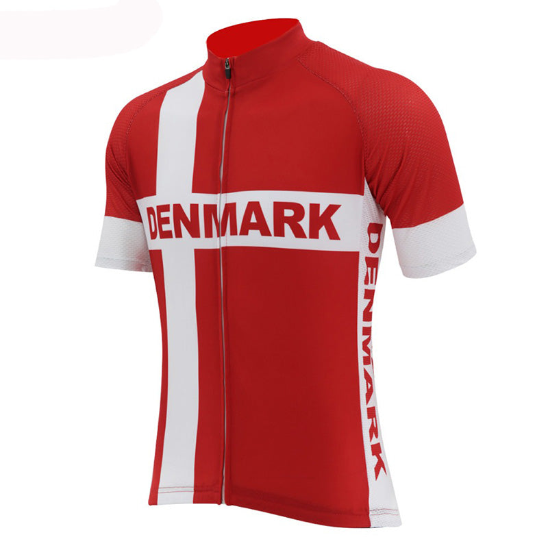 Danish cycling jerseys men/women/kid red short sleeves bike clothes