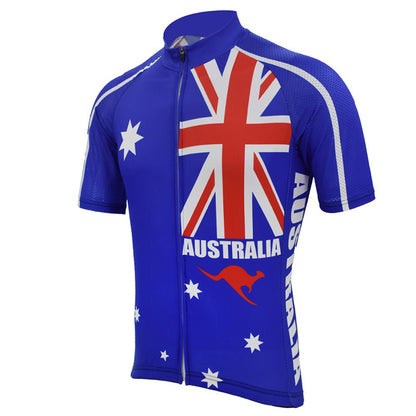 Australia Men's cycling jersey blue short sleeve bicycle clothes