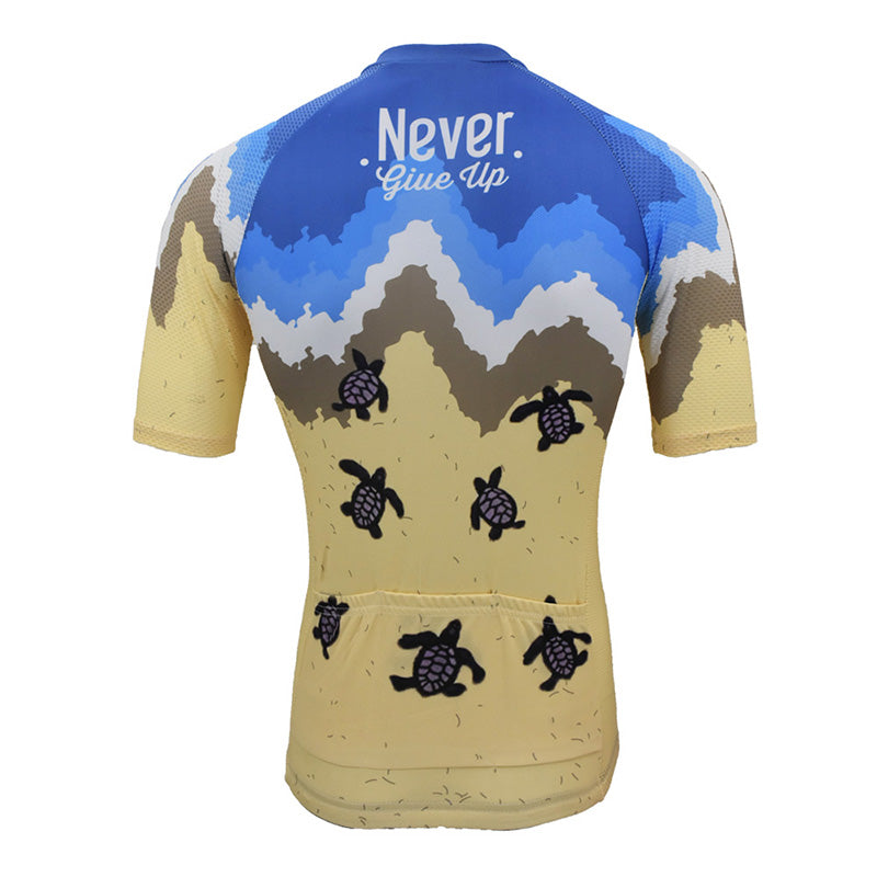 Never give up men short sleeve cycling jersey summer