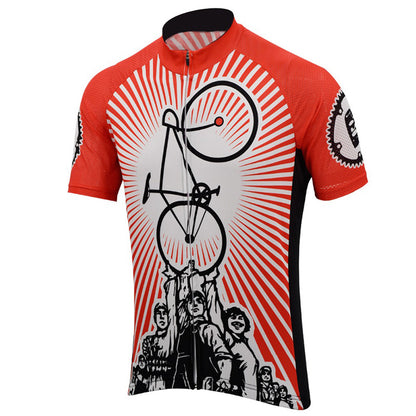 Men cycling tops short sleeve summer cycling jersey retro ride clothing