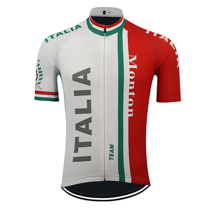 Italian men short sleeve cycling jerseys white cycling tops