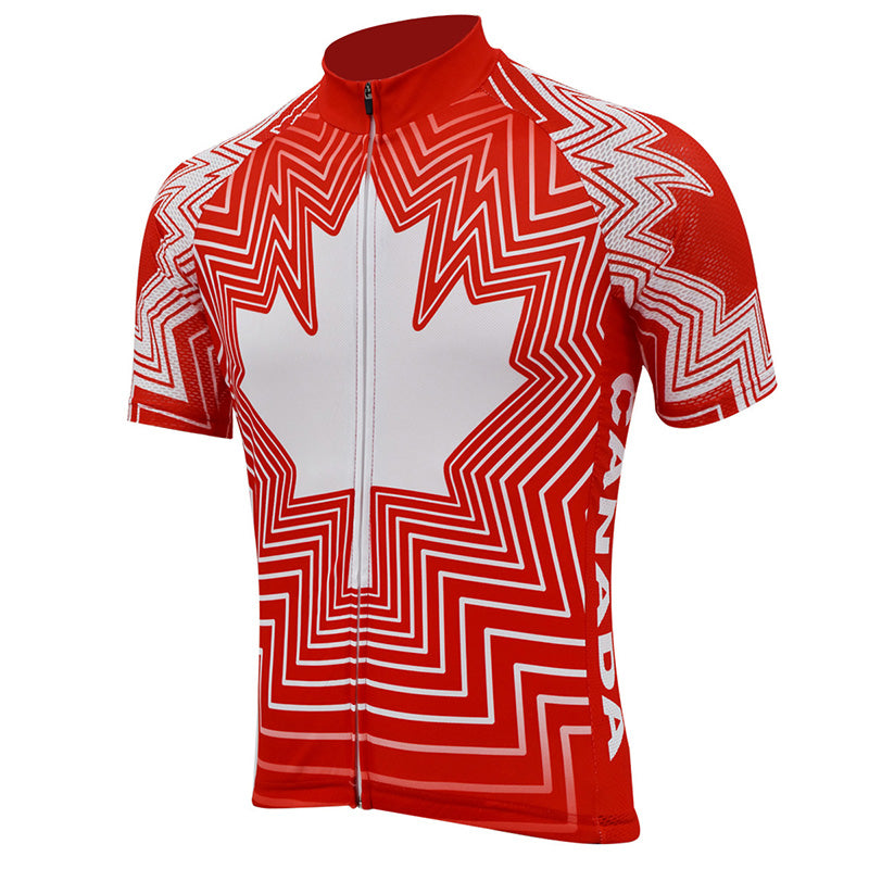 Canadian National Team Cycling Jersey short sleeve red and black cycling tops