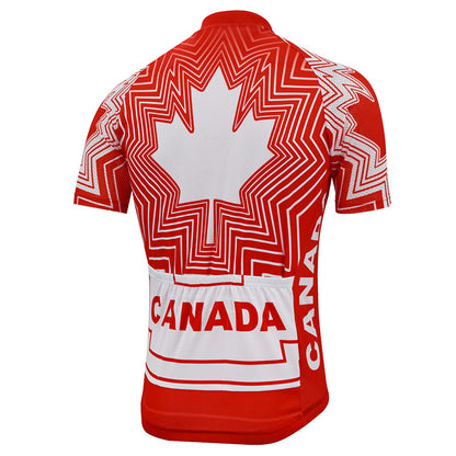 Canadian National Team Cycling Jersey short sleeve red and black cycling tops