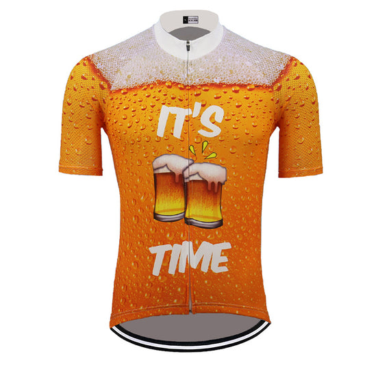 It's beer time cycling jerseys men short sleeve cool summer