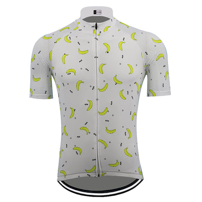 men banana cycling jersey white short sleeve