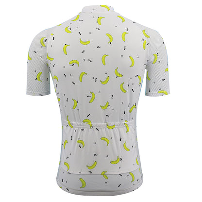 men banana cycling jersey white short sleeve