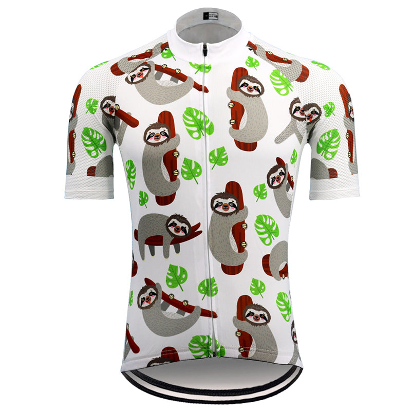 sloth cycling jersey men summer short sleeve breathable and quick-drying