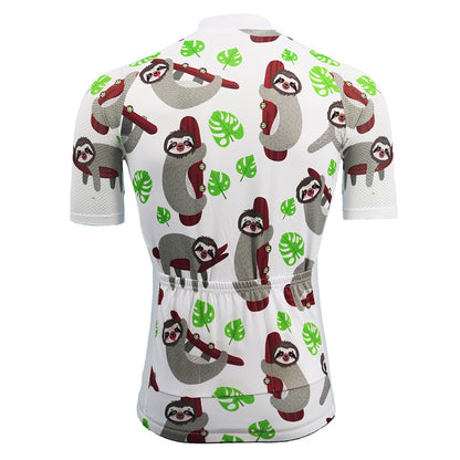 sloth cycling jersey men summer short sleeve breathable and quick-drying