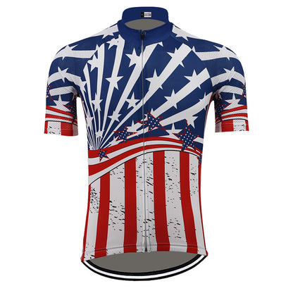 American Flag Team Men's Short Sleeve Cycling Jersey