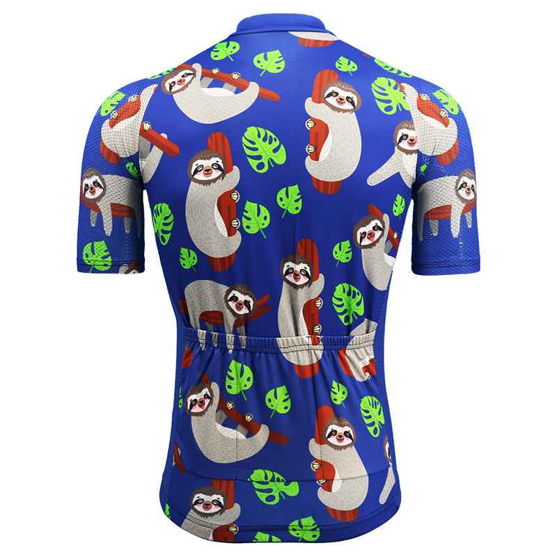 sloth cycling jersey men summer short sleeve breathable and quick-drying