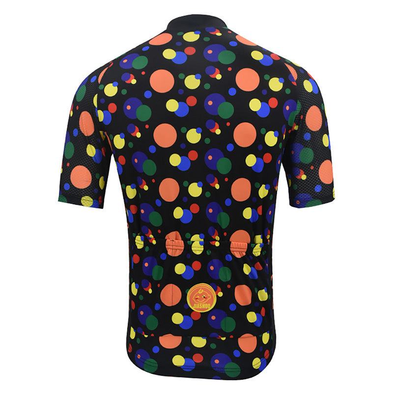 Colorful dots cycling jersey men summer short sleeve wear bicycle clothes cycling clothing