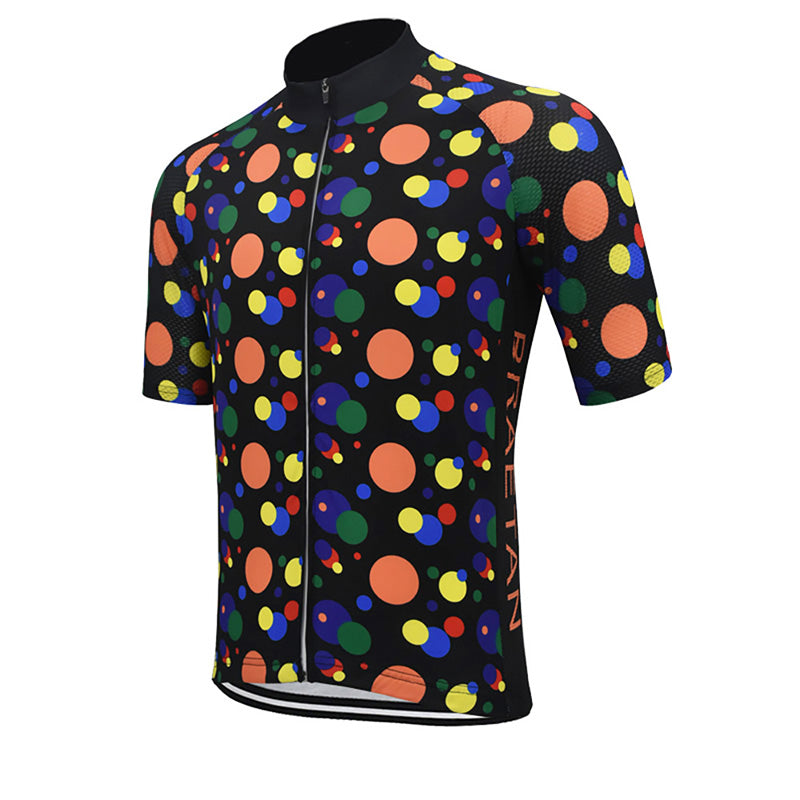 Colorful dots cycling jersey men summer short sleeve wear bicycle clothes cycling clothing