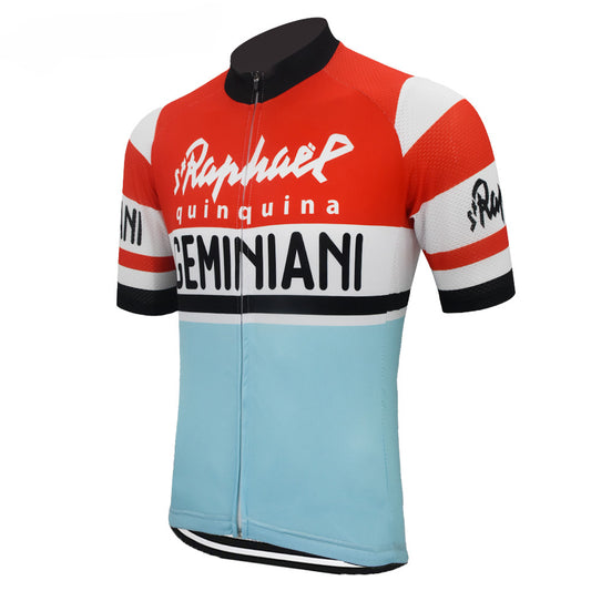 retro cycling jersey men summer short sleeve breathable and quick-drying