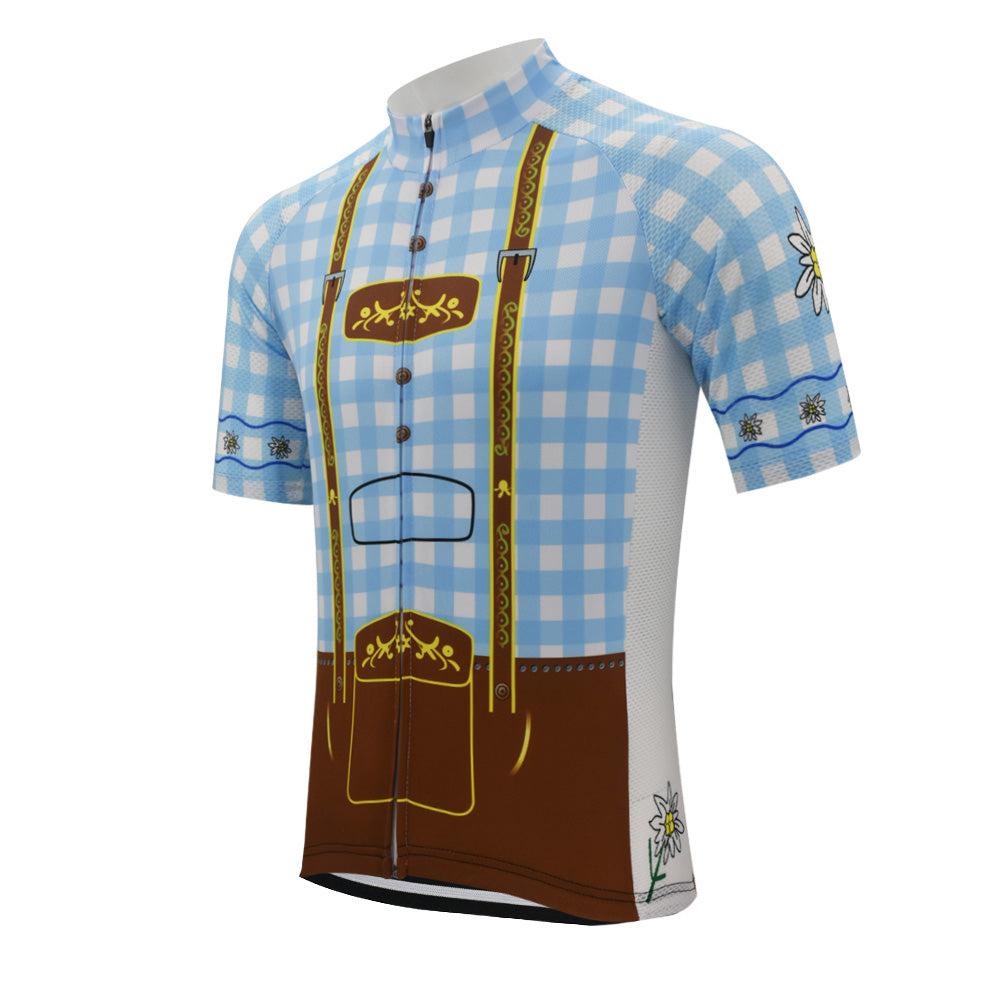 plaid shirt men short sleeve cycling jersey team bike wear road jersey summer